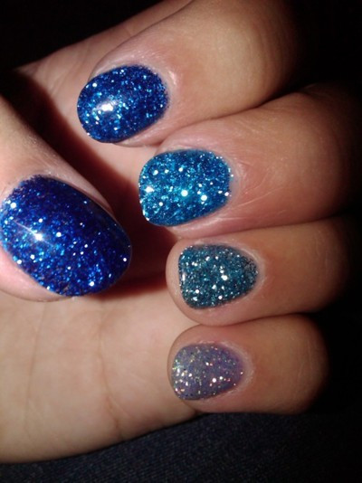 Cute Glitter Nails
 blue cute glitter nails pretty image on