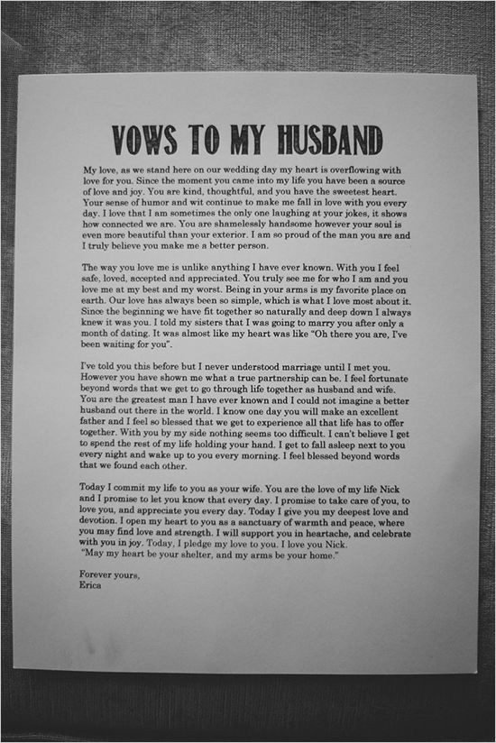 Cutest Wedding Vows
 wedding vows to husband best photos Page 3 of 5 Cute