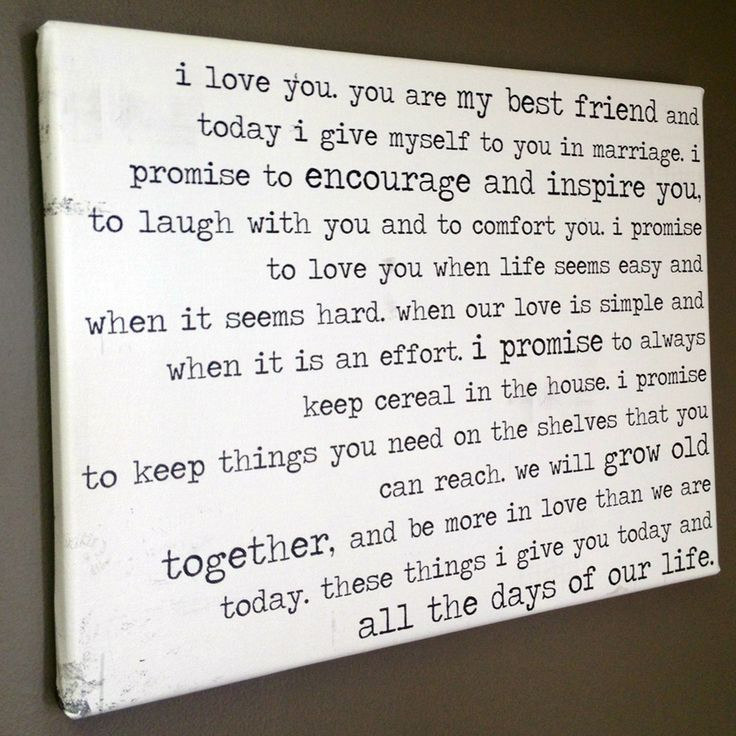 Cutest Wedding Vows
 51 best images about Handmade t for parents or