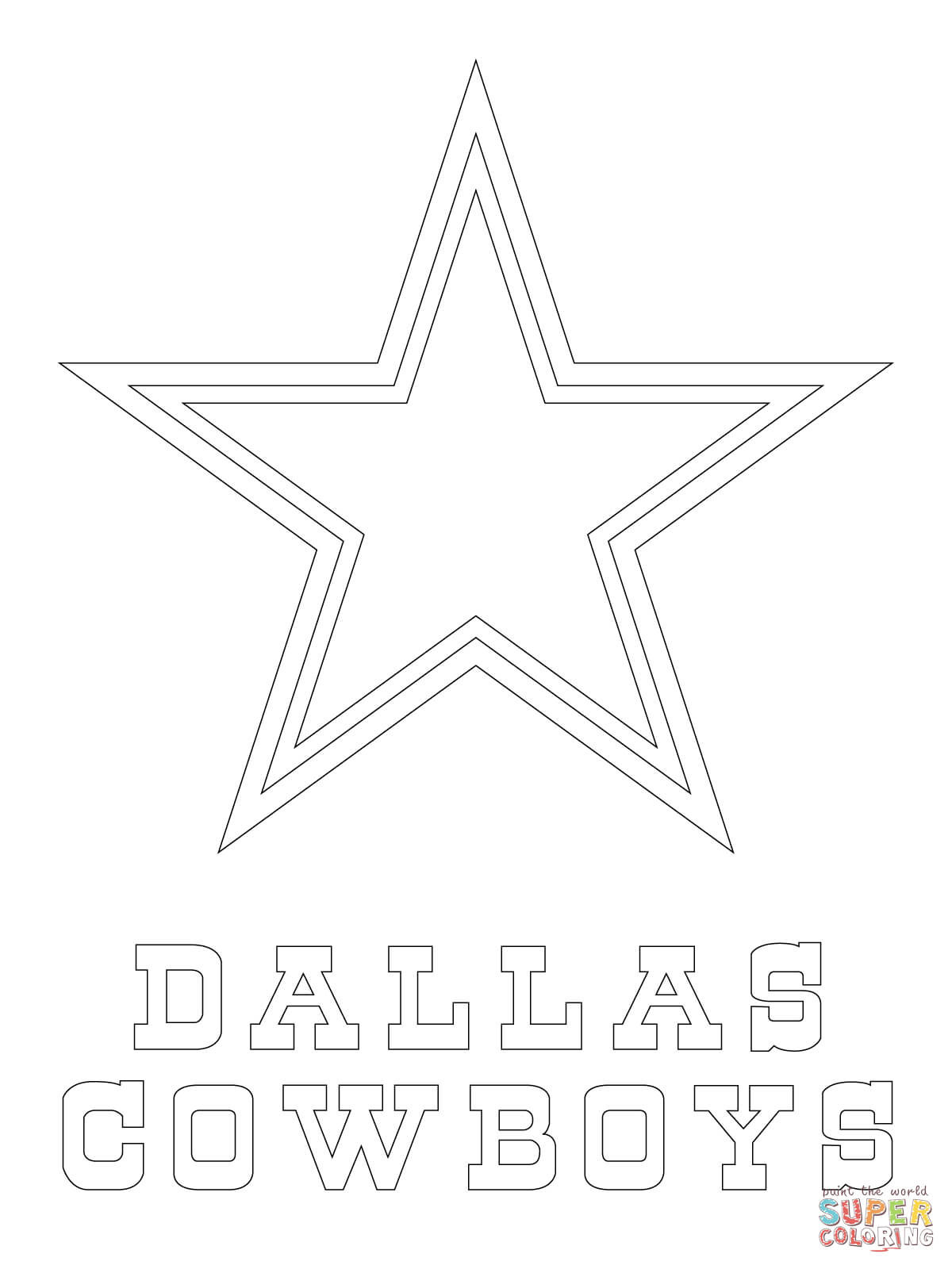Dallas Cowboys Coloring Sheet
 Dallas Cowboys Logo coloring page