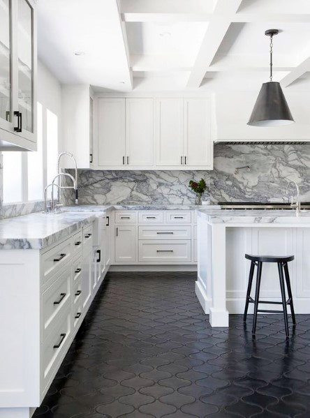 Dark Tile Kitchen Floor
 Top 60 Best Kitchen Flooring Ideas Cooking Space Floors