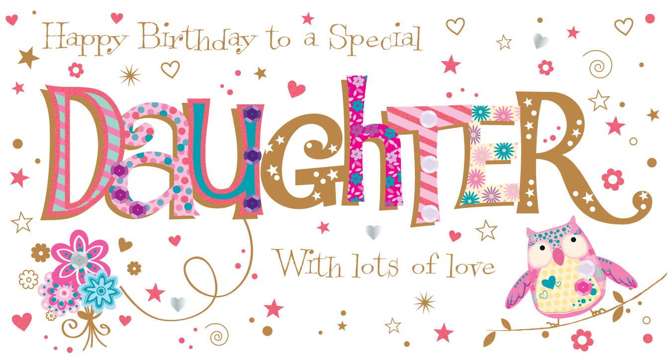 Daughter Birthday Card
 Daughter Birthday Handmade Embellished Greeting Card By