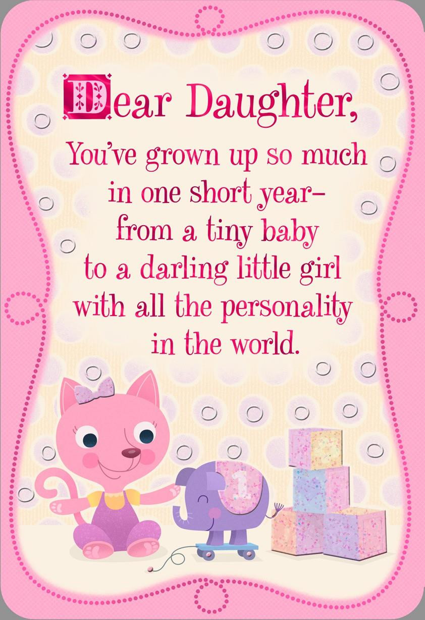 Daughter Birthday Card
 Pink Kitten 1st Birthday Card for Daughter Greeting