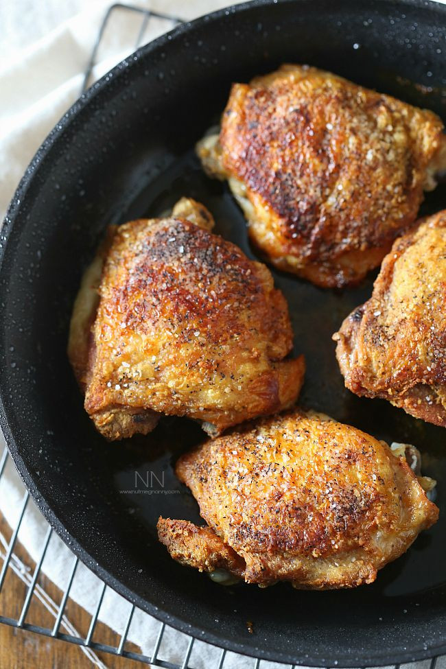 Deep Fried Chicken Thighs Recipe
 These crispy pan roasted chicken thighs are super easy