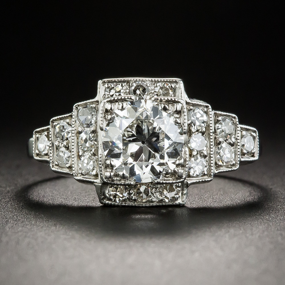 Diamond Art Rings
 99 Carat Art Deco Platinum Diamond Engagement Ring GIA