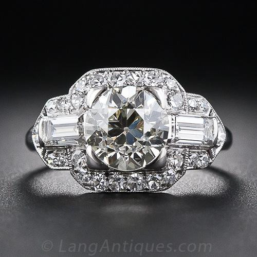 Diamond Art Rings
 1 85 Carat Art Deco Diamond Engagement Ring