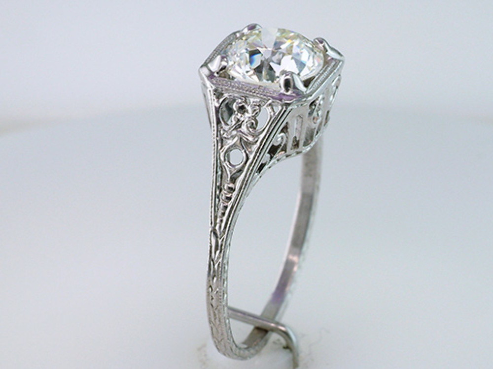 Diamond Art Rings
 Vintage Antique Certified 1 25ct Diamond Platinum Art Deco