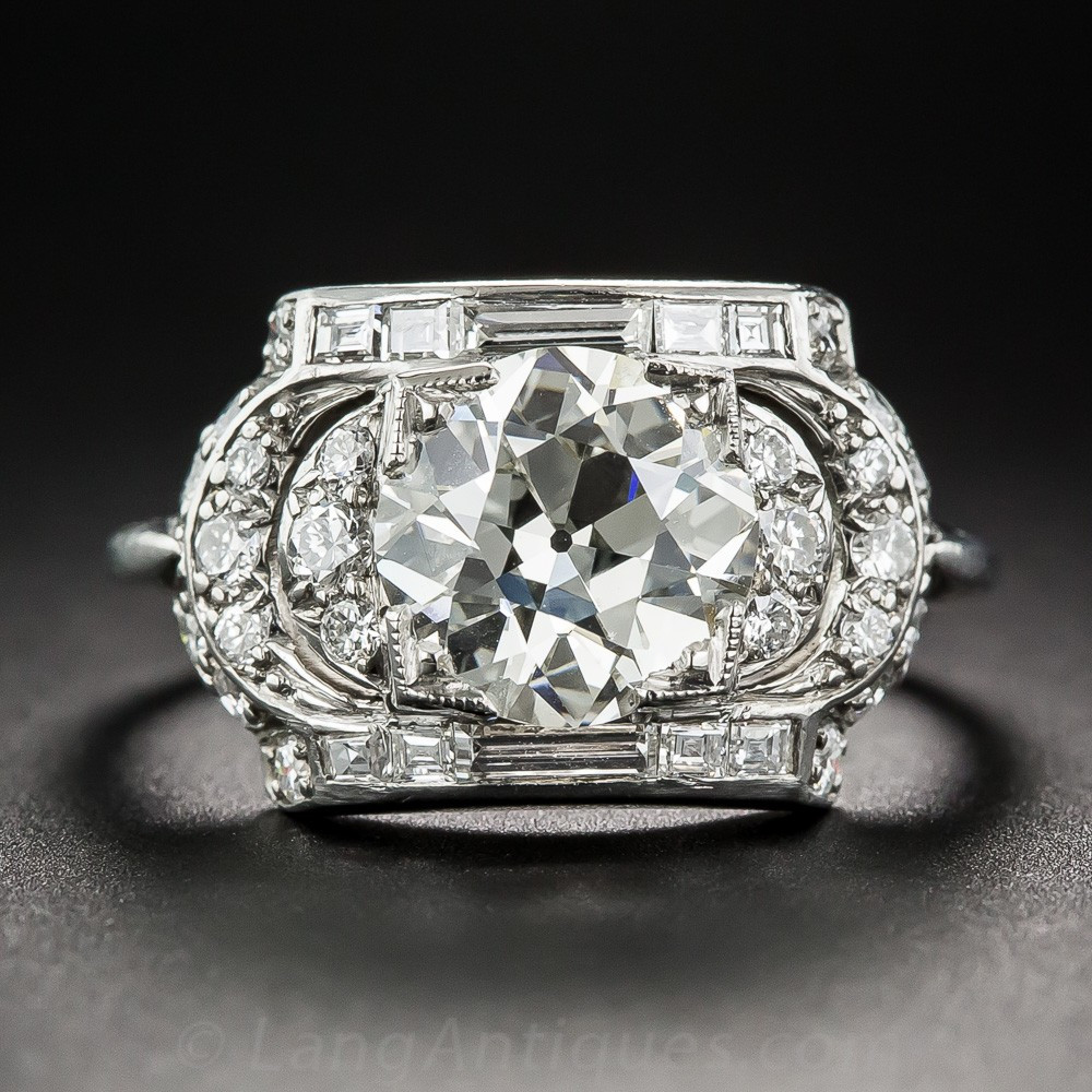 Diamond Art Rings
 1 91 Carat Art Deco Diamond Ring by Maurice Tishman