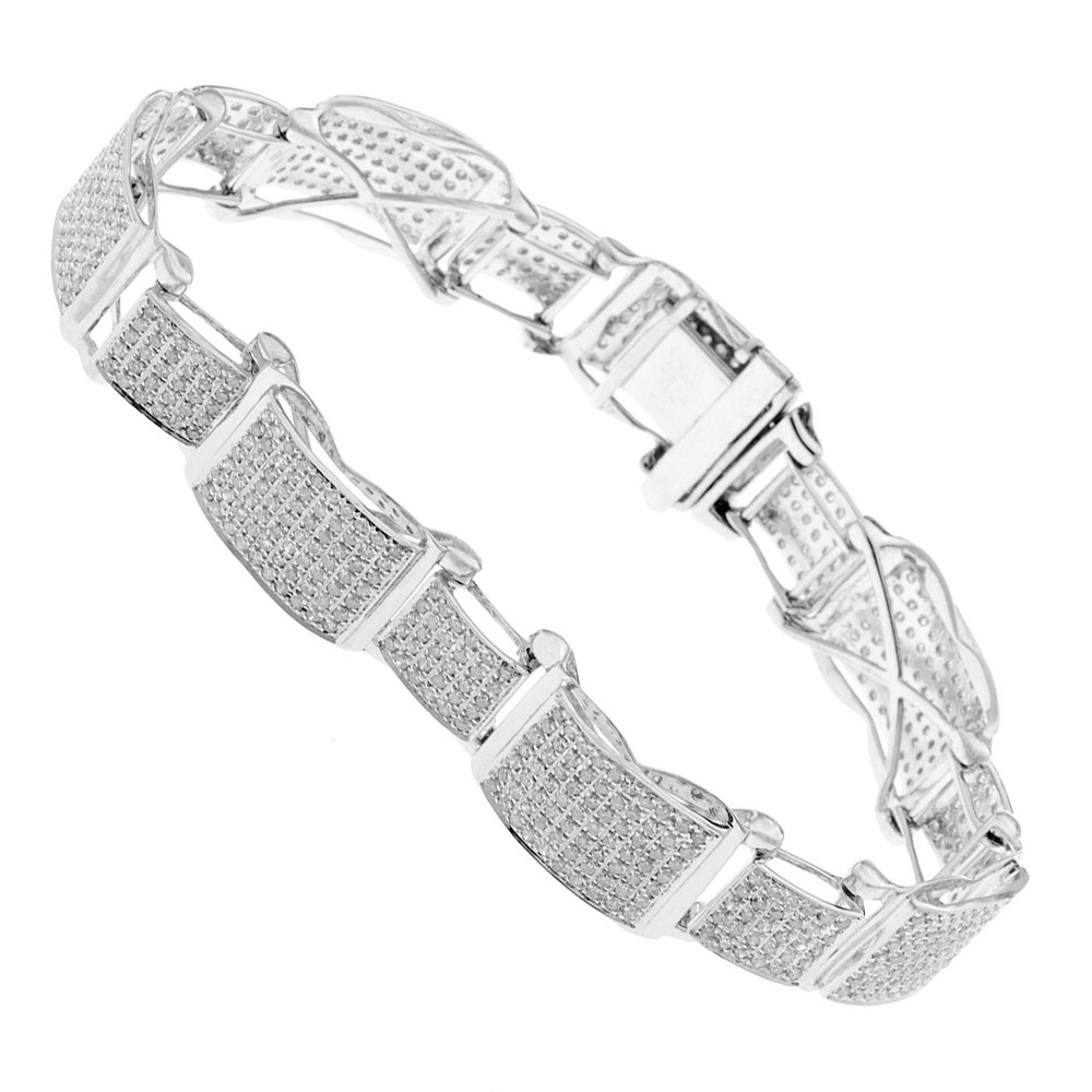Diamond Bracelet Mens
 Mens Bracelets 10K Pave Diamond Bracelet 4 60ct