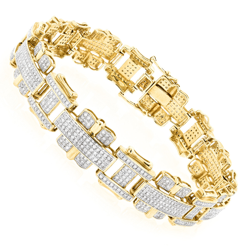 Diamond Bracelet Mens
 Mens Diamond Bracelet Jewelry 10K 3 50ct