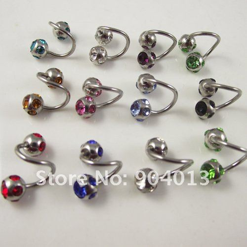Diamond Nipple Rings
 Wholesale mixed color 30pcs full Rhinestone tongue barbell