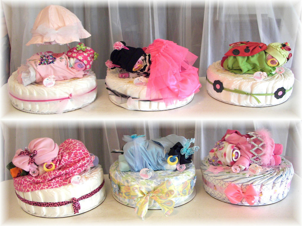 Diaper Baby Shower Gift Ideas
 Baby Shower Girl Diaper Baby & Cake Custom "YOU PICK" Name