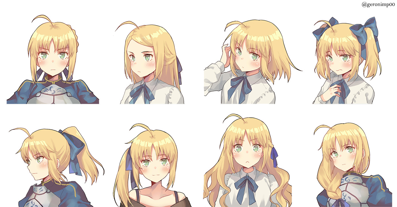 Different Anime Hairstyles
 [Fanart][Fate] Saber in a ponytail anime