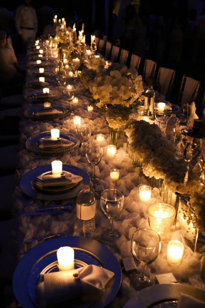 Dinner Party Ideas For 10
 Kara s Party Ideas Elegant White Outdoor Dinner Party