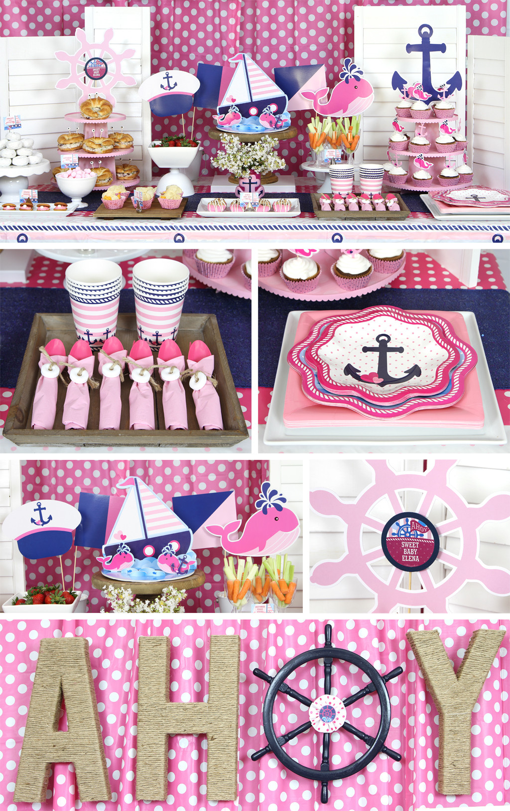 Discount Baby Shower Party Supply
 Nautical Pink Baby Shower