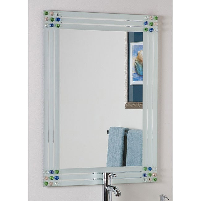 Discount Bathroom Mirror
 Bejeweled Frameless Bathroom Mirror Overstock