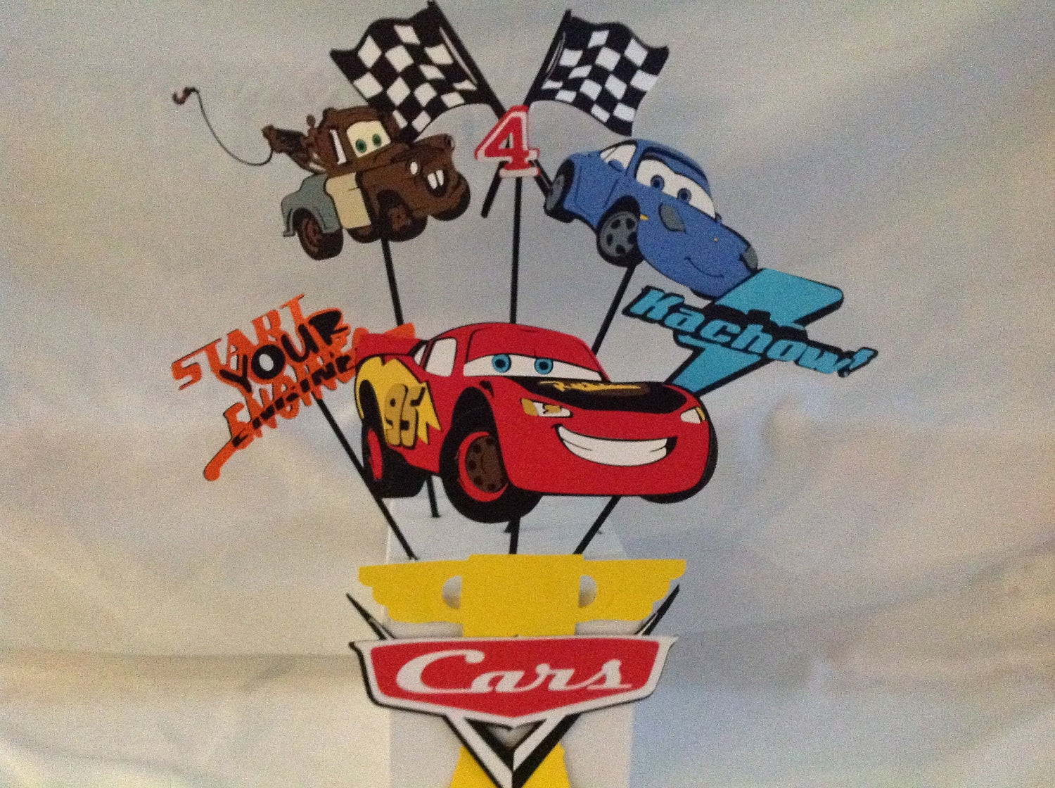 Disney Cars Birthday Party
 Items similar to Cars Party Centerpiece on Etsy