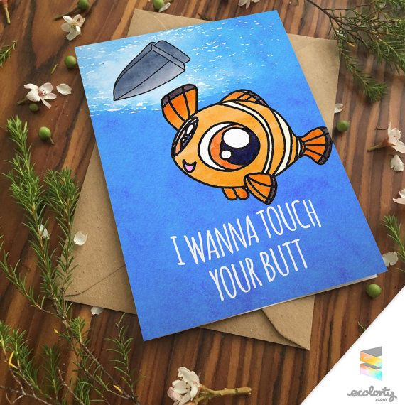 Disney Gift Ideas For Girlfriend
 FINDING NEMO CARD Pun Funny Punny Clown Fish Marlin