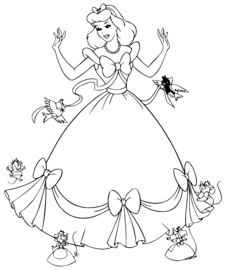 Disney Princess Coloring Pages For Kids
 Free Printable Cinderella Coloring Pages For Kids