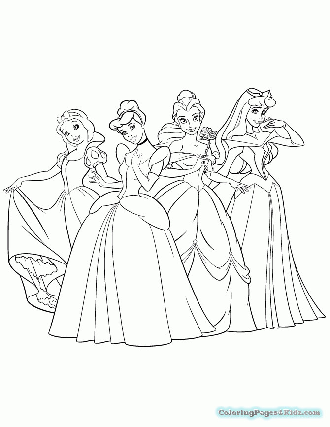 Disney Princess Coloring Pages For Kids
 All Disney Princesses Coloring Pages