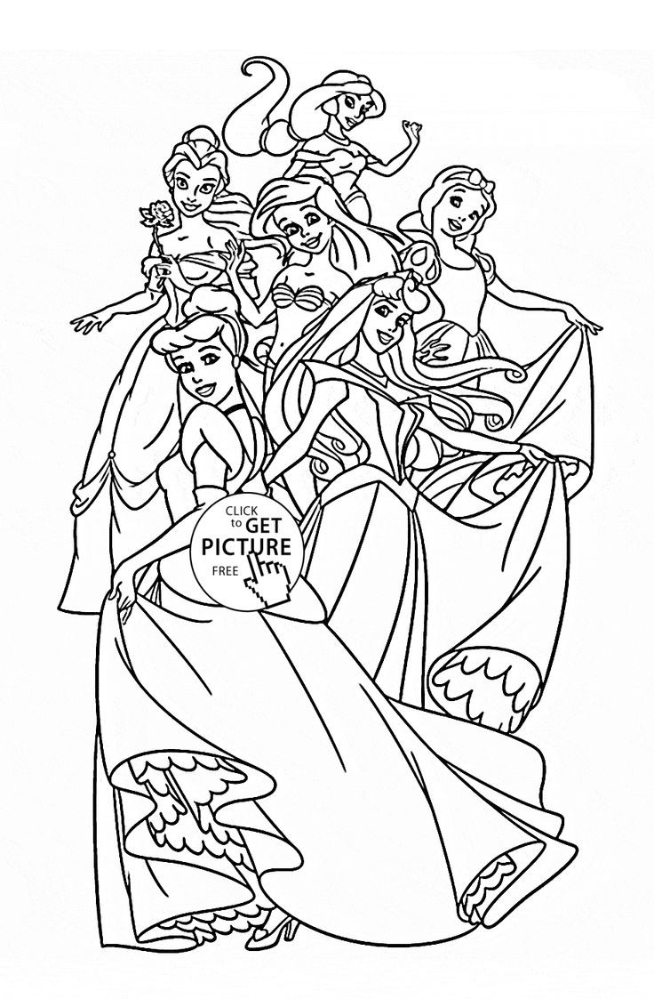 Disney Princess Coloring Pages For Kids
 57 best Coloring pages for girls images on Pinterest
