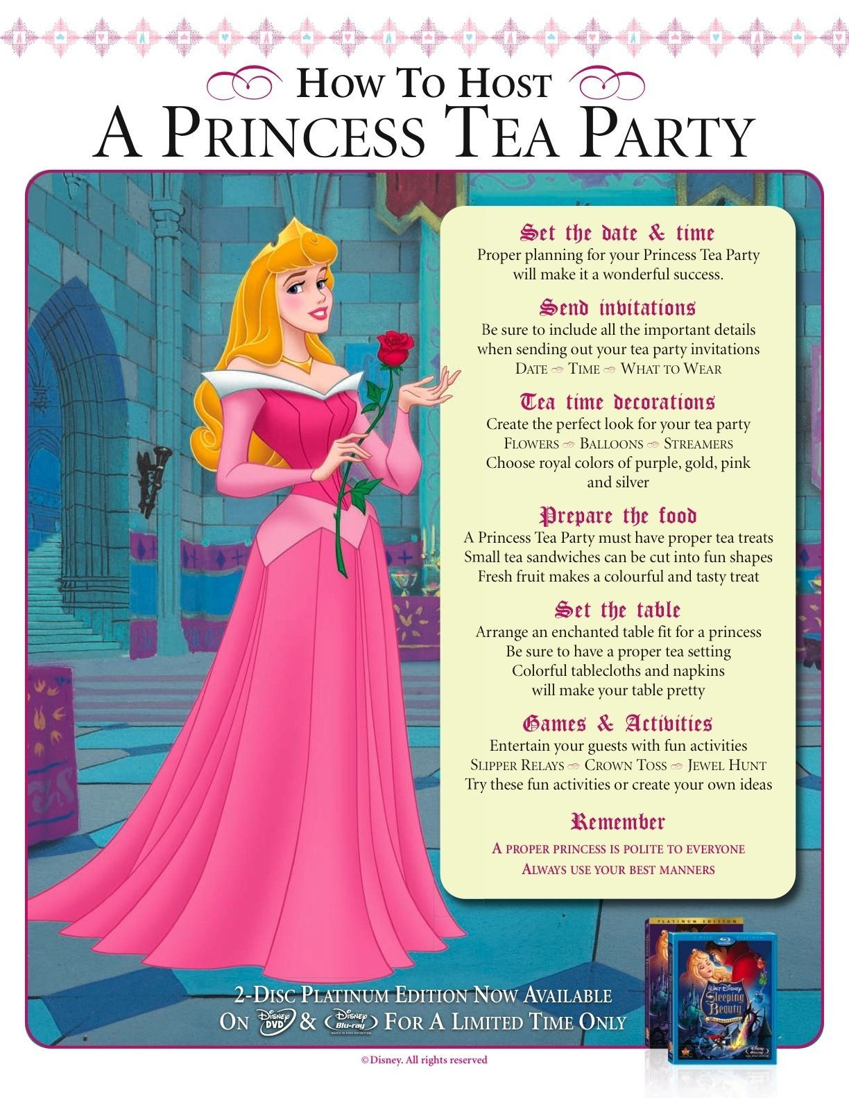 Disney Princess Tea Party Ideas
 Princess Aurora s tips for hosting a princess tea party