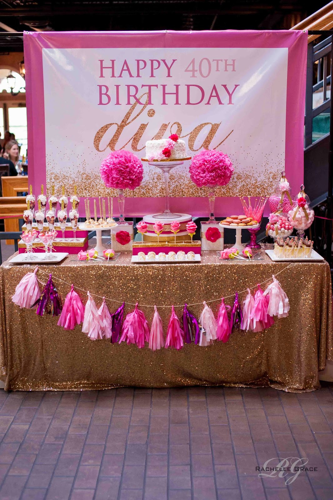 Diva Birthday Party Decorations
 Create Cook Capture Diva Pink & Gold 40th Birthday Party