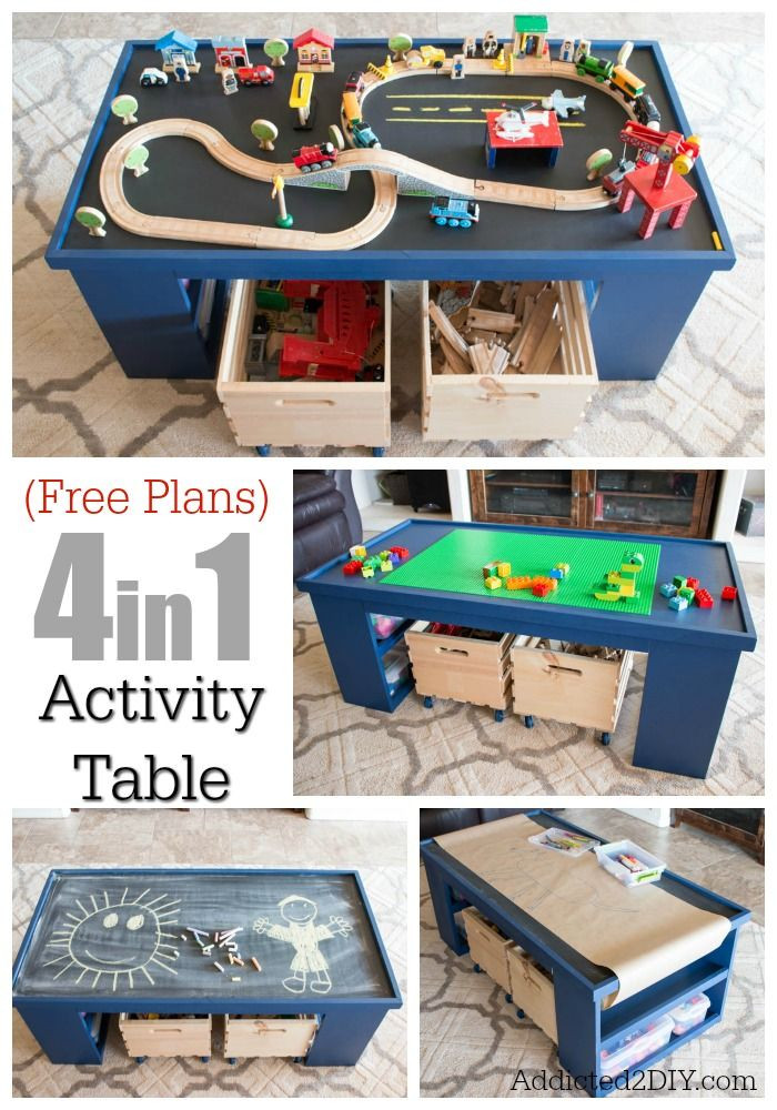 DIY Activity Table For Toddlers
 Free Plans Build a DIY 4 in 1 Activity Table