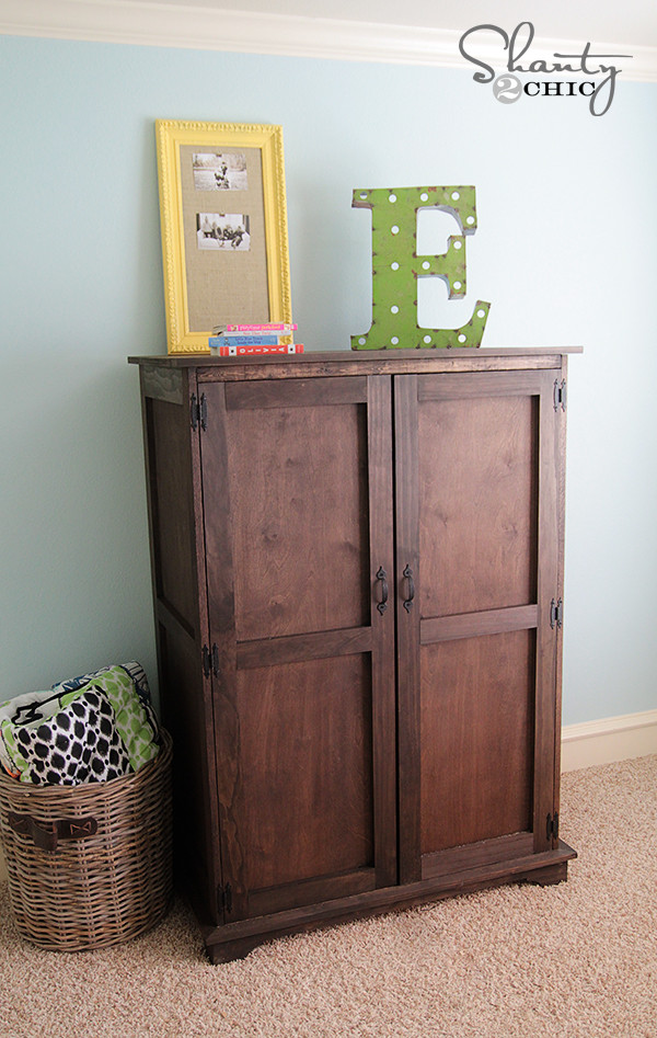 DIY Armoire Plans
 Pottery Barn Inspired Armoire Free Plans Shanty 2 Chic