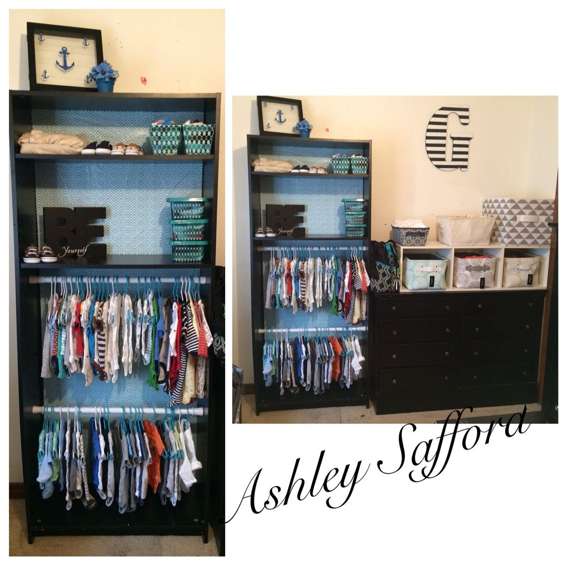 DIY Baby Bookshelf
 Baby Boy nursery Bookshelf turned into a closet