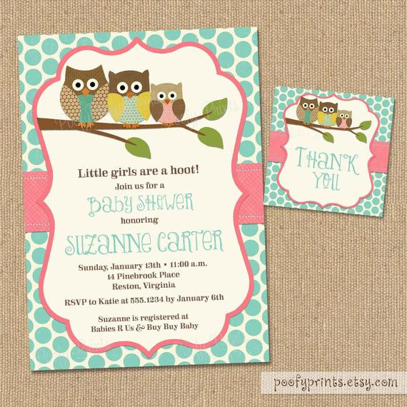 DIY Baby Shower Invitations Free
 Owl Baby Shower Invitations DIY Printable Baby by PoofyPrints