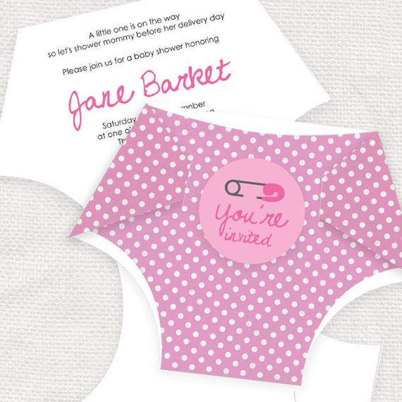 DIY Baby Shower Invitations Free
 diy diaper printable baby shower invitation template by iDIYjr