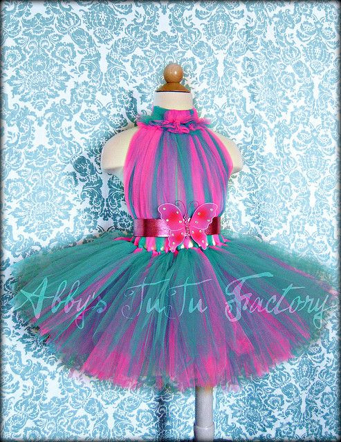 DIY Baby Tutu
 Hot Pink & Teal tutu dress