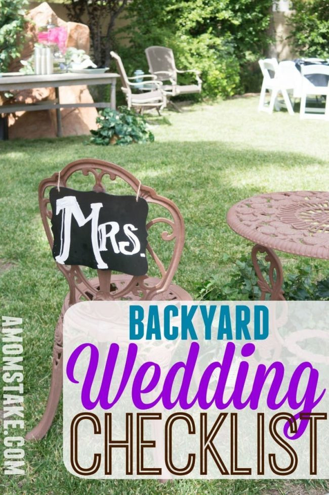 DIY Backyard Wedding Checklist
 DIY Backyard Wedding Checklist A Mom s Take
