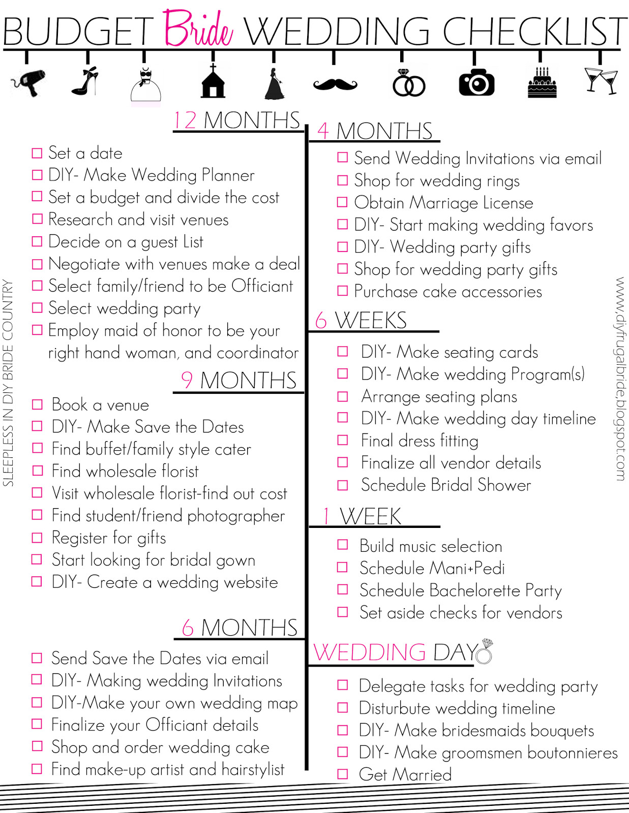DIY Backyard Wedding Checklist
 Sleepless in DIY Bride Country Bud Bride Wedding