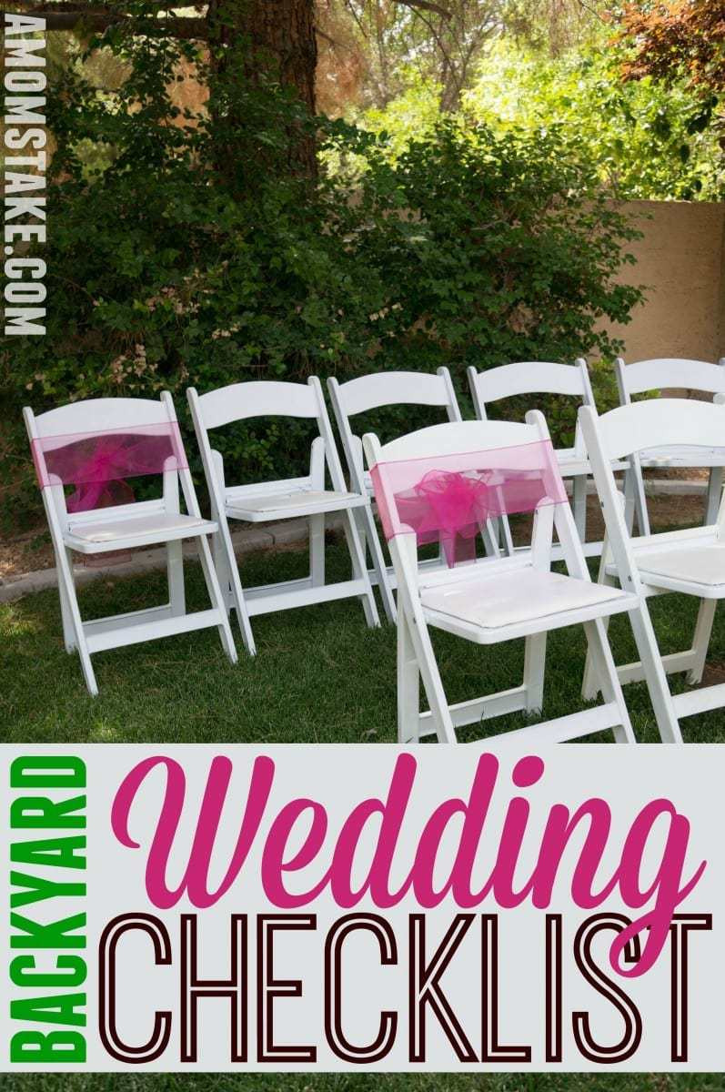 DIY Backyard Wedding Checklist
 DIY Backyard Wedding Checklist A Mom s Take