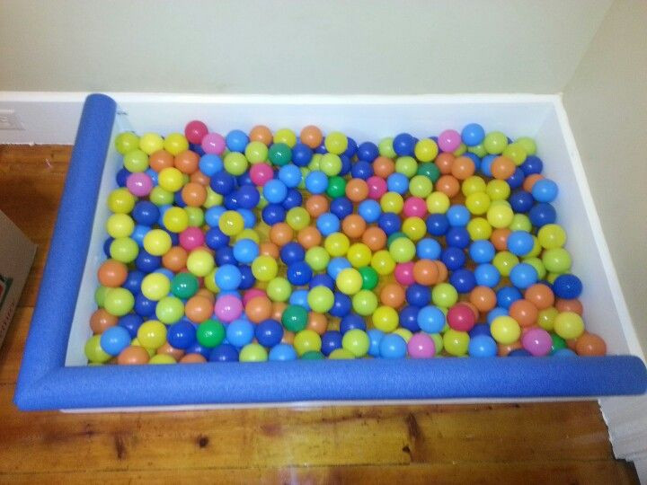 DIY Ball Pit For Toddlers
 Ball pits Baseboards and Son love on Pinterest