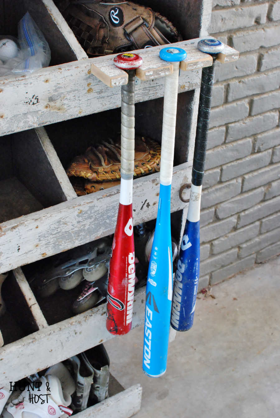 DIY Bat Rack
 DIY Baseball Bat Rack Storage Solution Hunt and Host