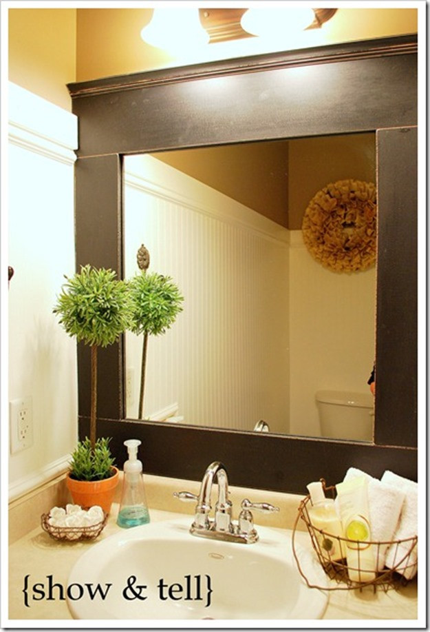 Diy Bathroom Mirror Frame
 10 DIY ideas for how to frame that basic bathroom mirror