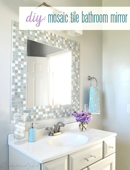 Diy Bathroom Mirror Frame
 DIY Mosaic Tile Bathroom Mirror