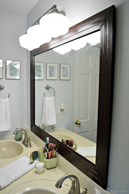 Diy Bathroom Mirror Frame
 Stylish DIY Framed Bathroom Mirror Shelterness