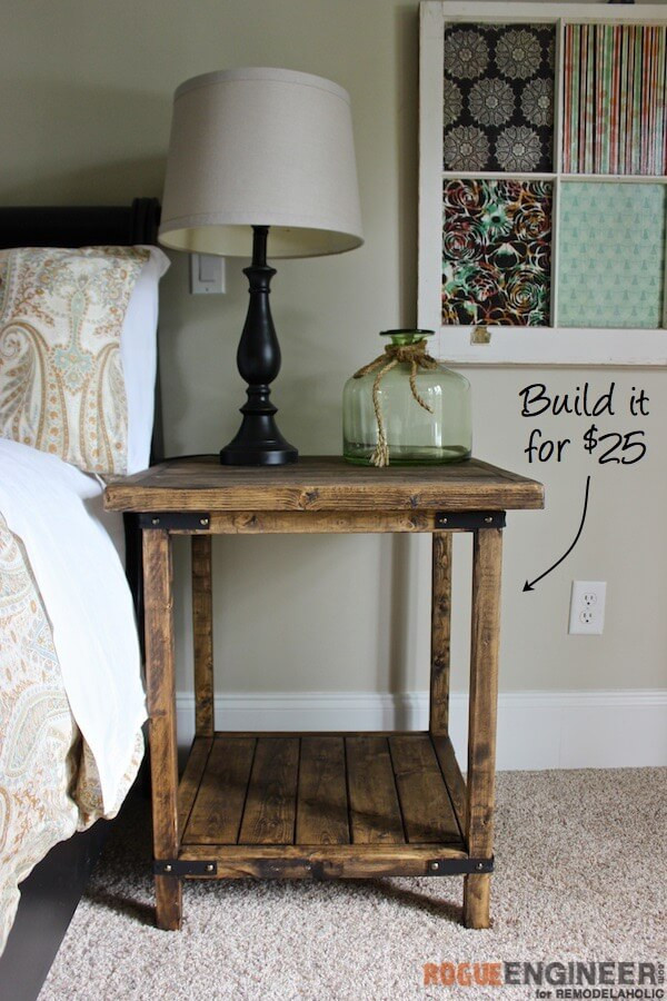DIY Bedside Table Plans
 Simple Square Side Table FREE DIY Plans  Rogue Engineer
