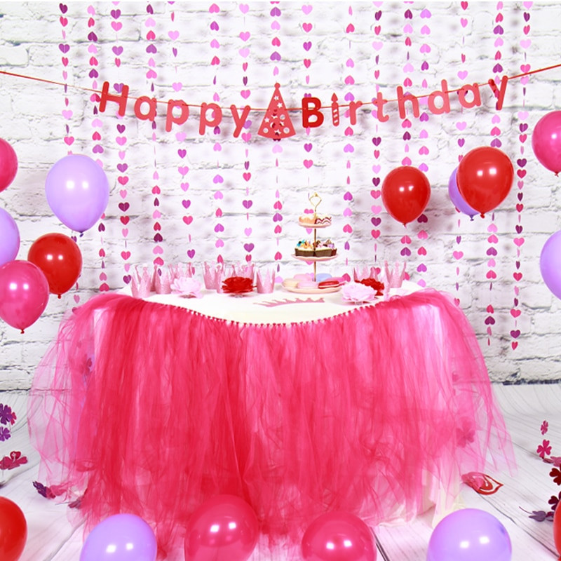 DIY Birthday Decor
 Sunbeauty Set Pink Theme Happy Birthday Decoration DIY