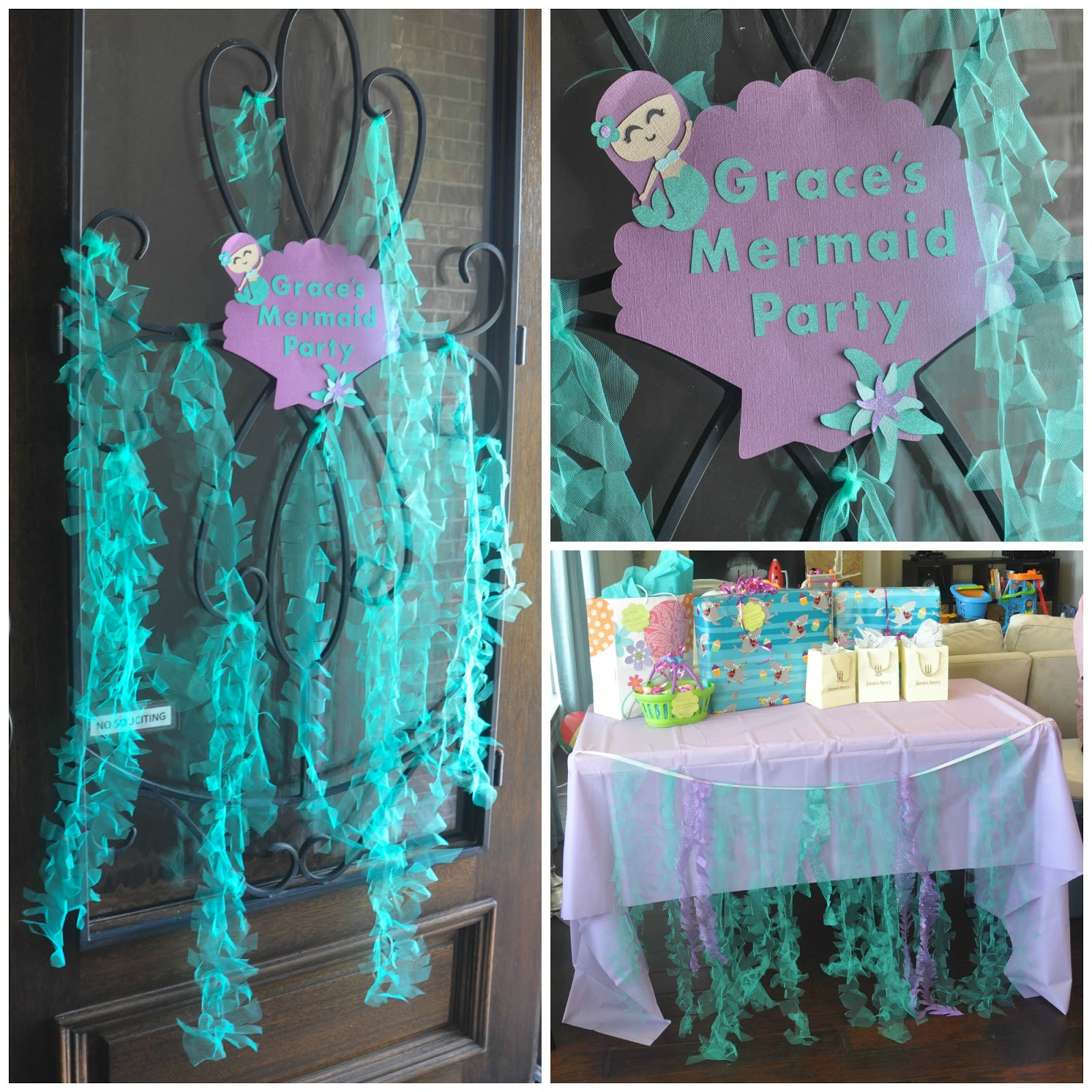 Diy Birthday Decorations
 these little loves Sparkly Mermaid Seaweed