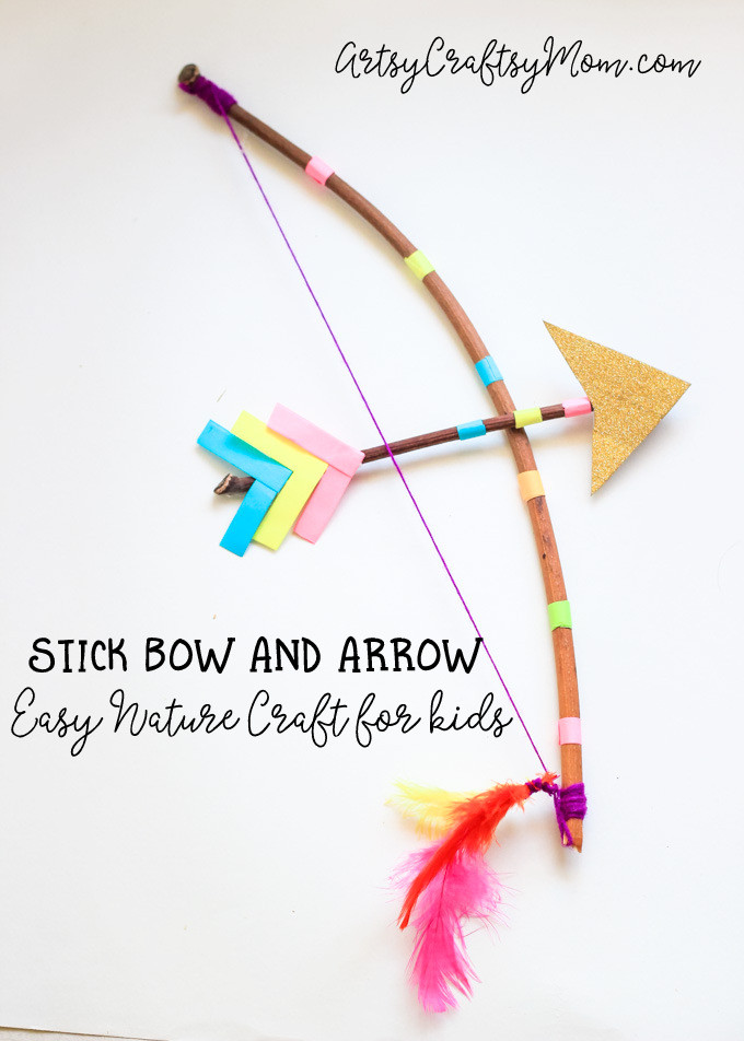 DIY Bow And Arrow For Kids
 Stick Bow and Arrow Craft For Kids Artsy Craftsy Mom