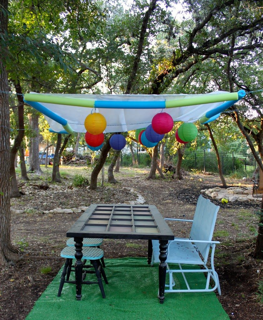 DIY Canopy Outdoor
 DIY Dollar Store Party Canopy Cover Morena s Corner