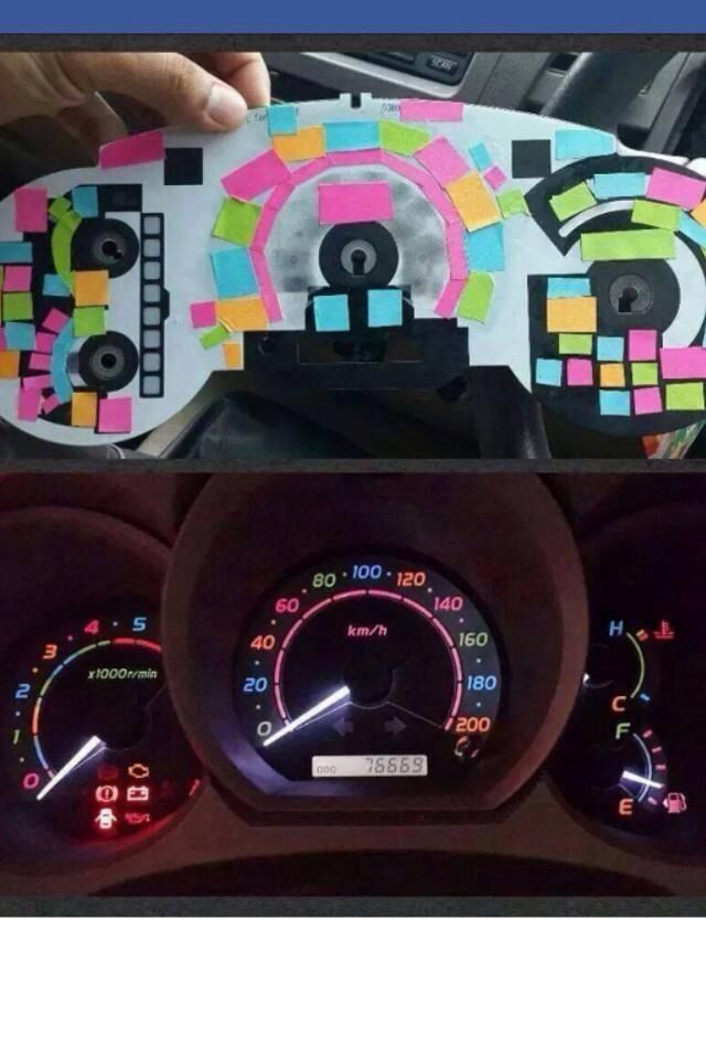 DIY Car Interior Decor
 FYI You Can Use Post It Notes to Color Your Dashboard