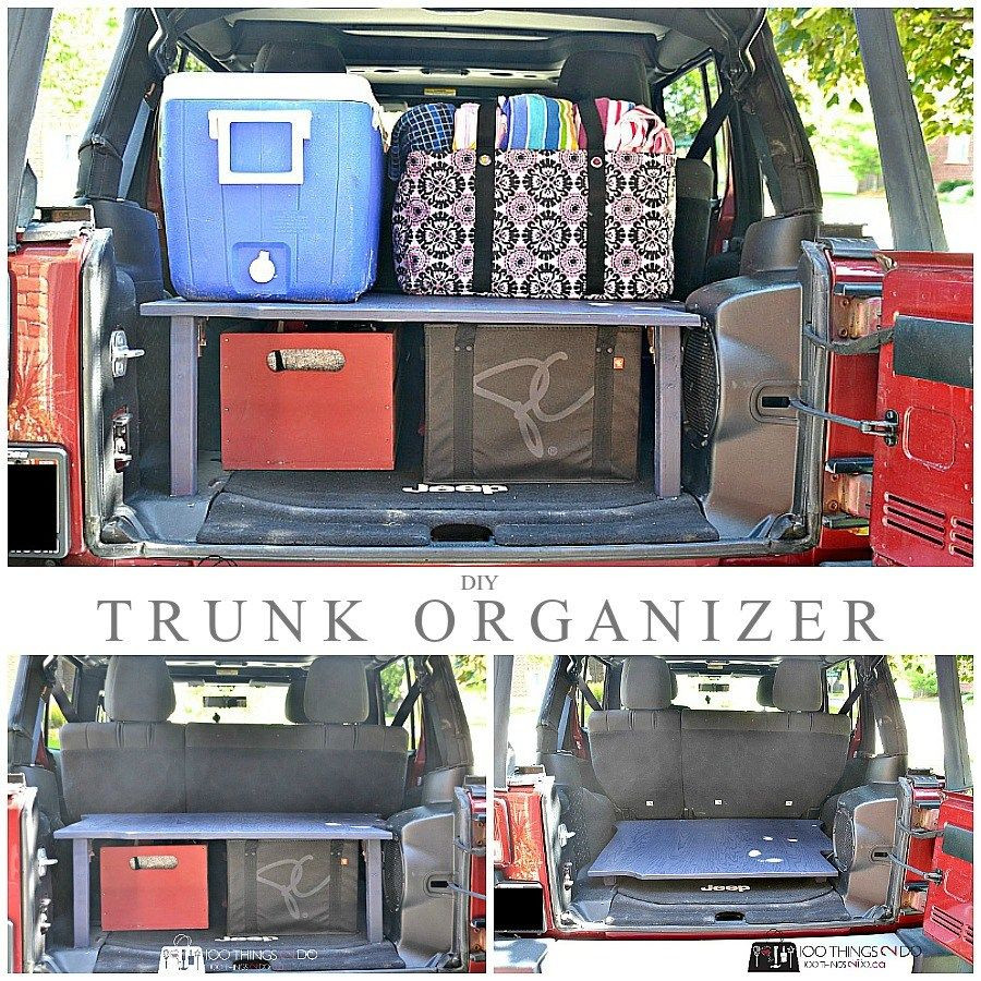 DIY Car Trunk Organizer
 Trunk Organizer Double your storage space