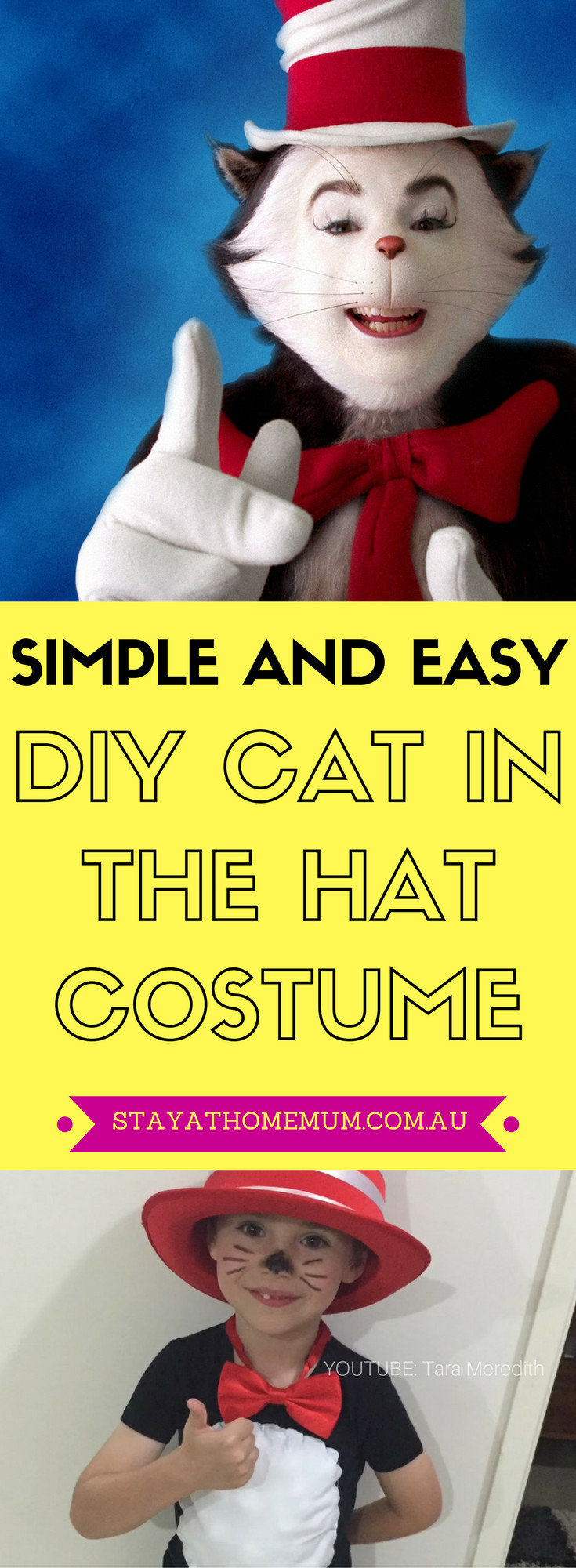 DIY Cat In The Hat Costume
 Simple And Easy DIY Cat In The Hat Costume Stay at Home Mum