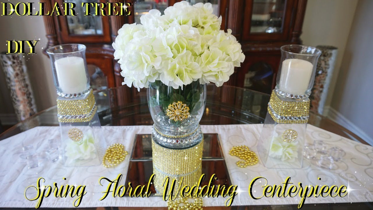 DIY Centerpieces For Wedding
 DOLLAR TREE DIY WEDDING FLORAL CENTERPIECE